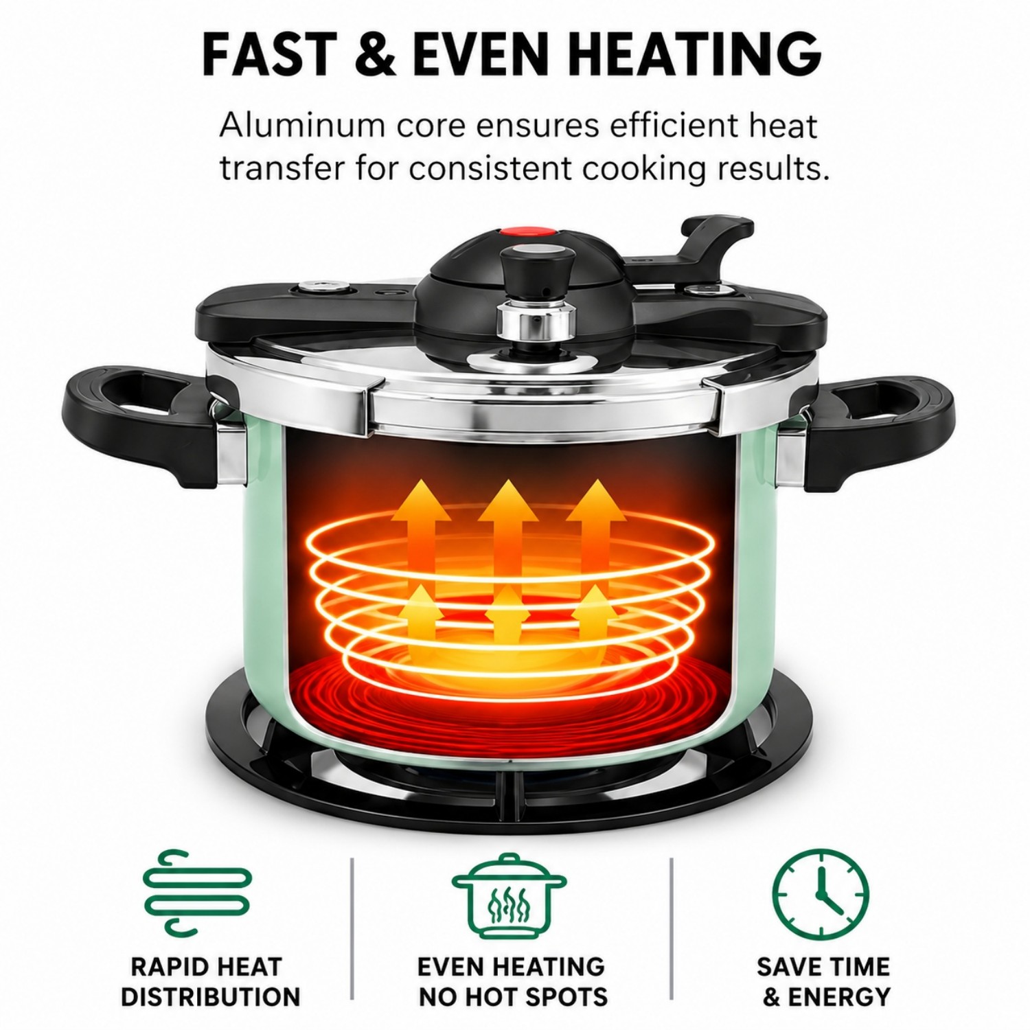 Factory Supply Multi-Functional Triply Stainless Steel 3 Layer Pressure Cooker Stainless Steel Fast Cooking Pressure Cooker