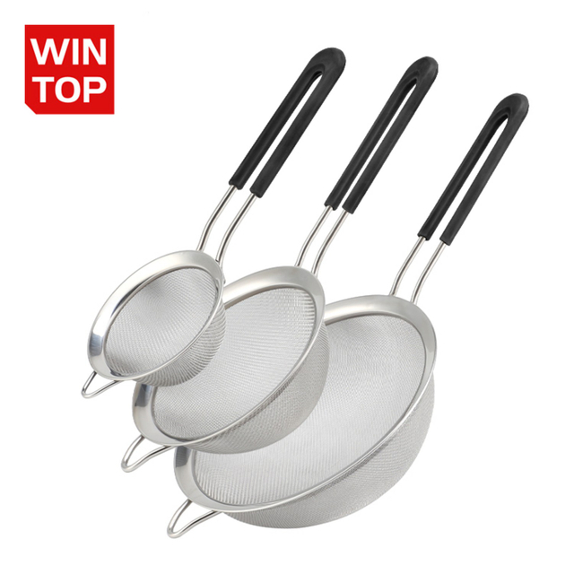 Stainless Steel Flour Sifter Sieve Stainless Steel Fine Tea Mesh Strainer Colander Wire Mesh Oil Filter Strainer