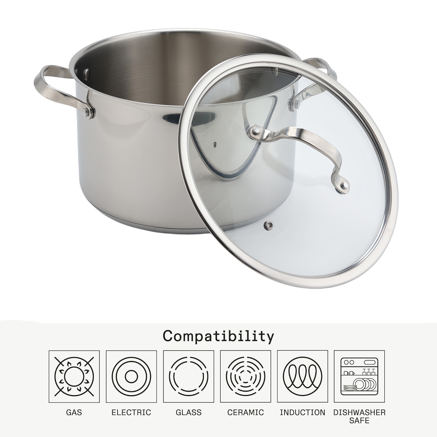 Wholesale Custom 10 Piece Stainless Steel Impact Bonded Bottom Pots and Pans Non-Toxic Kitchen Cookware Set