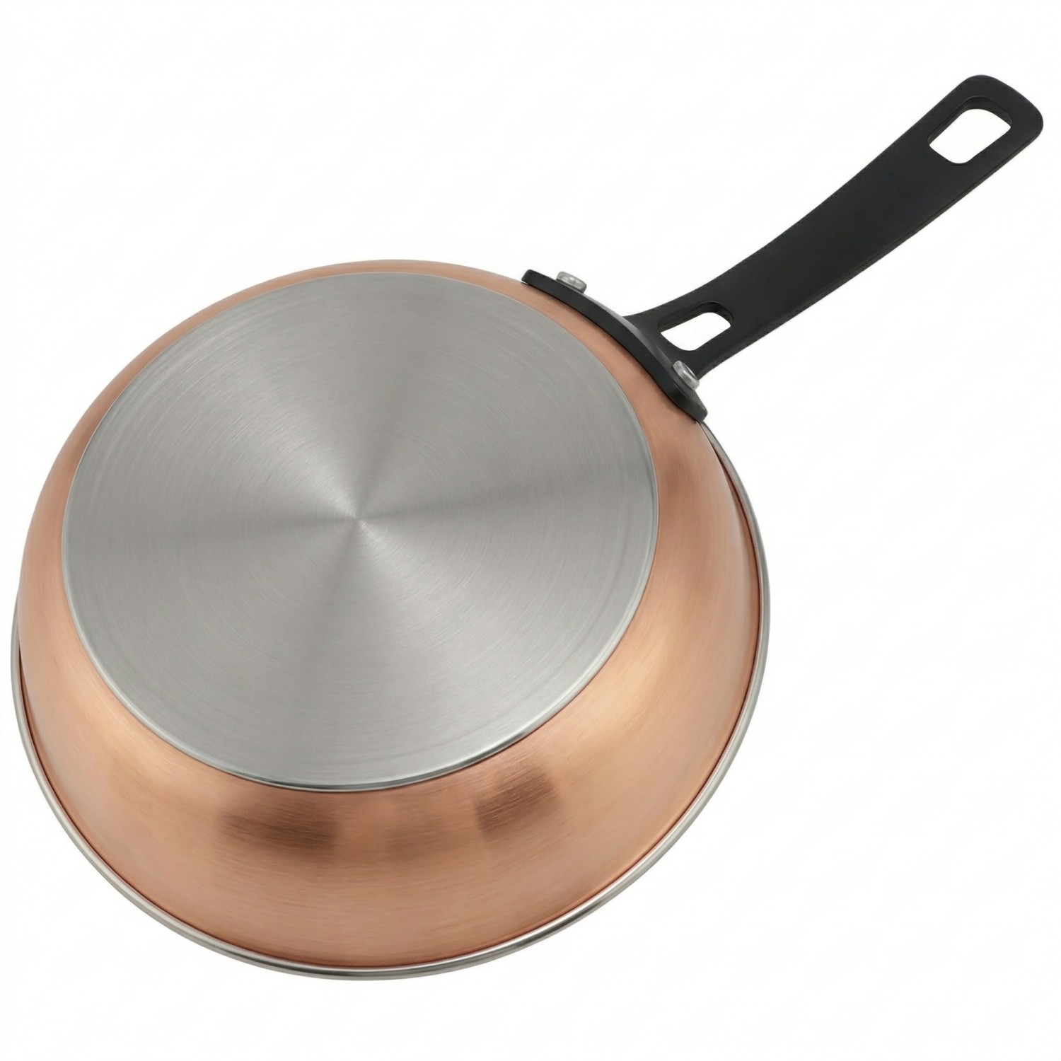 Factory Customized Hot Sale Wholesale 3 Layer Copper Tri-ply Stainless Steel Pan 20/24/26/28cm Non-Coating Cookware Frying Pan