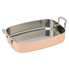 Factory Wholesale Tri-ply Copper Roaster Au & Baking Pans Rectangular Shape Dishwasher Safe Roaster With Side Handle Easy Clean