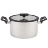 Wholesale Custom 9 Piece Nylon Black Handle Stainless Steel Impact Bonded Bottom Pots And Pans Non-Toxic Kitchen Cookware Set