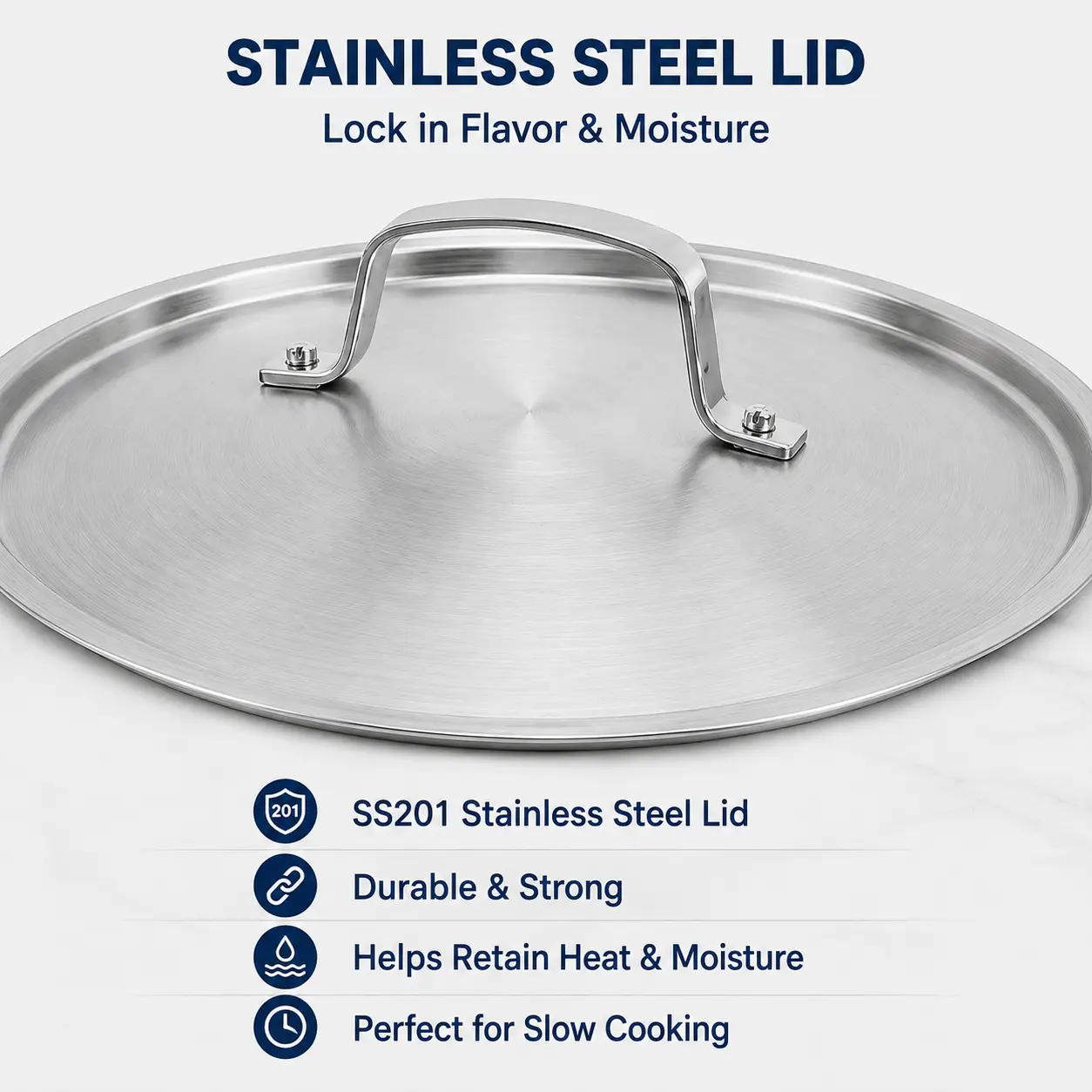 Factory Supply Stainless Steel Shallow Pot Set With Stainless Steel Handle & Lid Brazed Bottom Stockpot Suitable All Cooktops