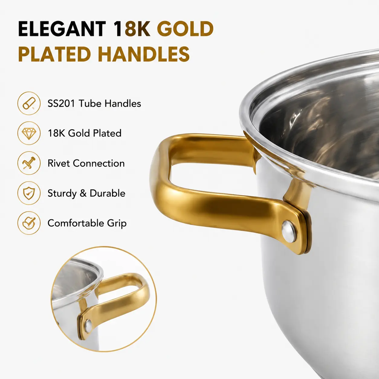 Factory Supply Wholesale Kitchen Soup Steamer Pot Set With Lid Stainless Steel Cooking Pot Set Cookware Set with Capsuled Bottom