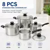 Factory New Arrival Stainless Steel Cookware Set with Bakelite Handle Cooking Pots Brazed Bottom Cookware Set Saucepan Casserole
