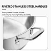Factory Supply Stainless Steel Shallow Pot With Stainless Steel Handle and Glass Lid Brazed Bottom Pots Shallow Pot All Cooktops
