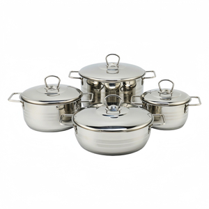 Factory New Arrival Stainless Steel Cookware Set with Handle Cooking Pots Brazed Bottom Cookware Set Casserole Set Soup & Stock Pots With Lids