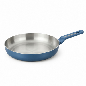 Factory Supply Wholesale 8 Pieces 2-ply Stainless Steel Cookware Sets Kitchen Frying Pan with Bakelite Handle + Aluminum Sleeve