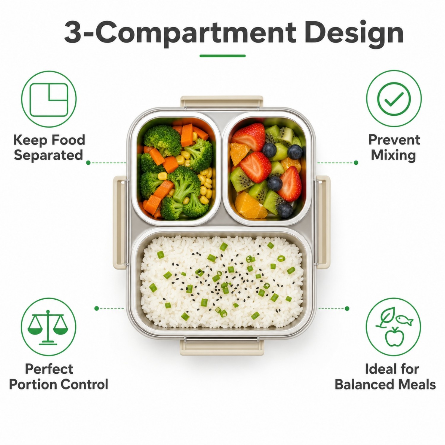 2026 New Design 304/316 Stainless Steel Fresh-keeping Box Student Bento Box Lunch Box Heating Food Grade Microwave Sealed Box 