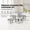 Factory New Arrival Stainless Steel Cookware Sets with Handle Cooking Pots Impact Bonded Bottom Cookware Set Saucepan Casserole