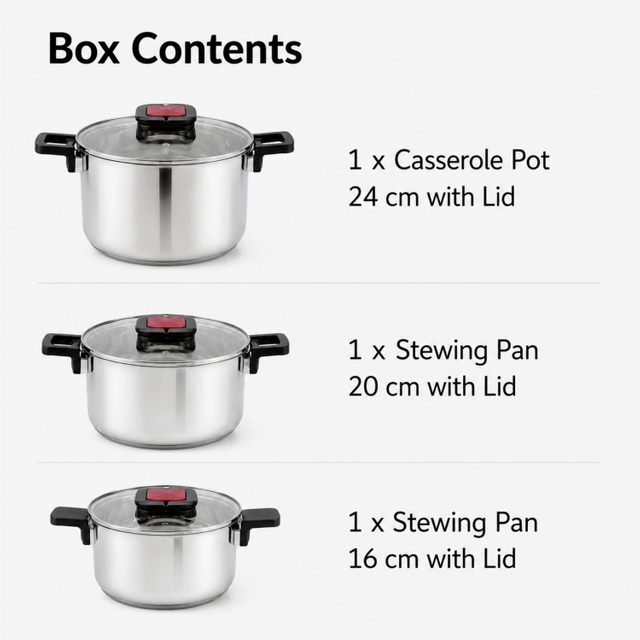 Factory New Arrival Multipurpose Wholesale Custom Kitchen Stainless Steel Cooking Pot Casserole Set Pot 6-Pieces Cookware Sets