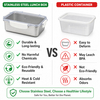 2026 New Design Factory 304 Stainless Steel Fresh-keeping Lunch Box Kitchen Fruit Kids Food Container Crisper Set with Lid Handle