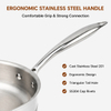 Factory Supply Wholesale 5-ply Copper Saute Pan Kitchen Cooking 5-ply Copper Frypan with Stainless Steel Lid Fine-line Design