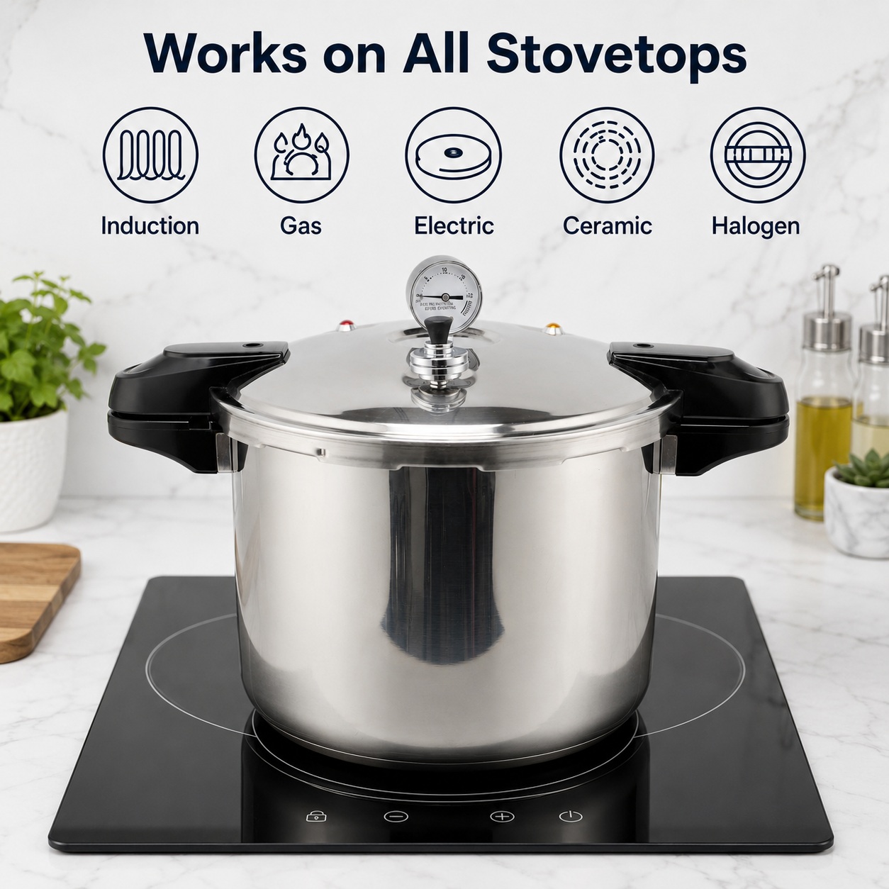 Factory Supply Multi-Functional 16L/23L Stainless Steel Pressure Cooker Stainless Steel Fast Cooking Pressure Cooker 