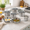 Factory New Arrival 11 Pcs Stainless Steel Cooking Pots and Pans with Handle Cookware Set Brazed Bottom Cookware Set Casserole
