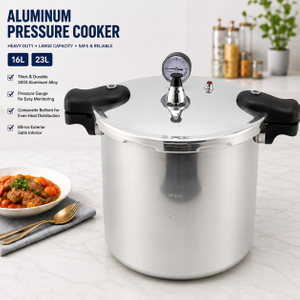Factory Supply Multi-Functional Aluminum Alloy Pressure Cooker with Magnetic Bottom 16L 23L Sizes for Gas and Induction Cooker