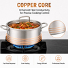 Factory New Arrival 10 Pieces 5-ply Copper Cookware Sets 5-ply Kitchen Cooking Pot with Stainless Steel Handle Fine-line Design