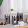 Kitchen Supplies Stainless Steel Storage Jars Visible Glass Sealed Jars Grain Tea Cans Food Storage Jars