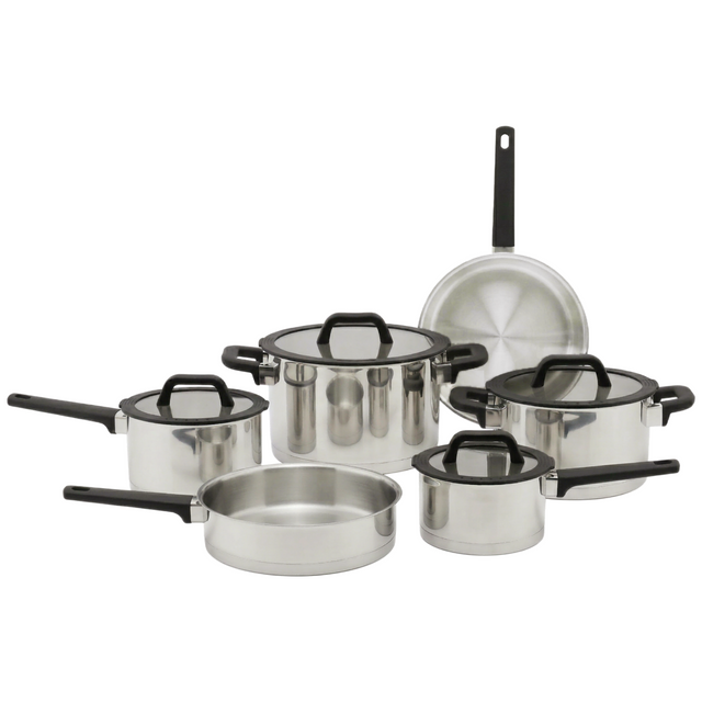 Factory New Arrival Stainless Steel Cookware Set with stainless steel Handle Cooking Pots Brazed Bottom Cookware Set Saucepan Saute Pan