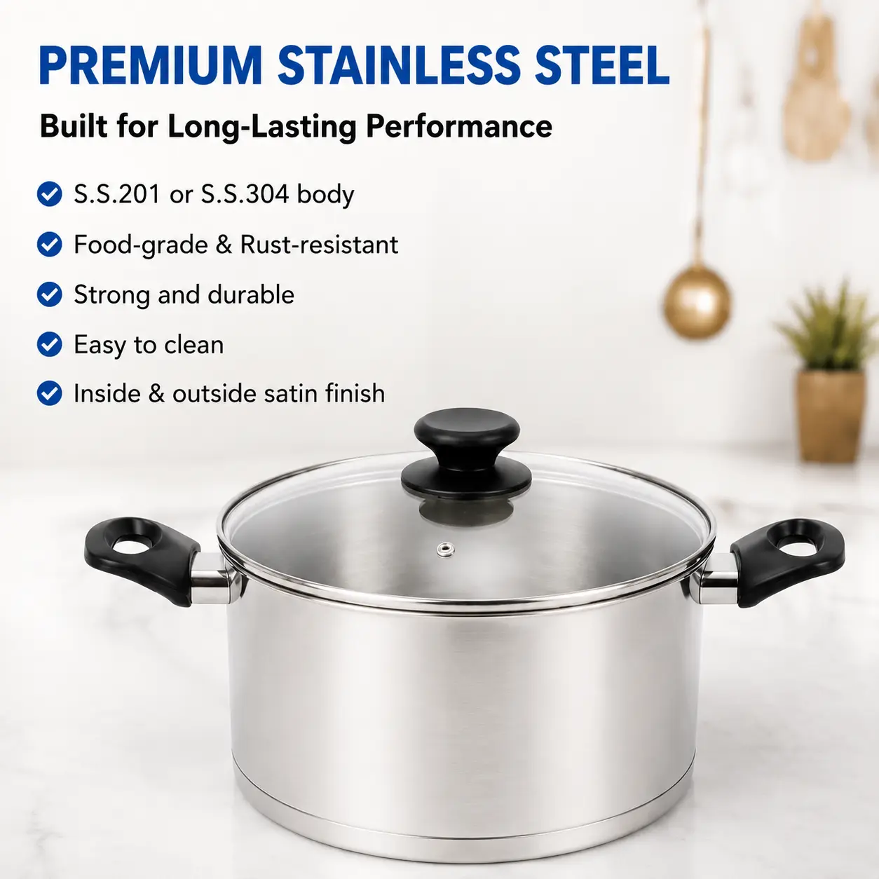 Factory New Arrival Stainless Steel Cookware Set with Bakelite Handle Cooking Pots Brazed Bottom Cookware Set Saucepan Casserole