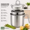 Factory Supply Wholesale Stainless Steel Deep Fryer Pot Asparagus Pot with Lid & Inner Rack Basket Tall Body Pasta Pot