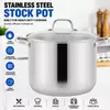 Factory Supply Stainless Steel Stockpot Set With Stainless Steel Handle & Glass Lid Brazed Bottom Stockpot Suitable All Cooktops