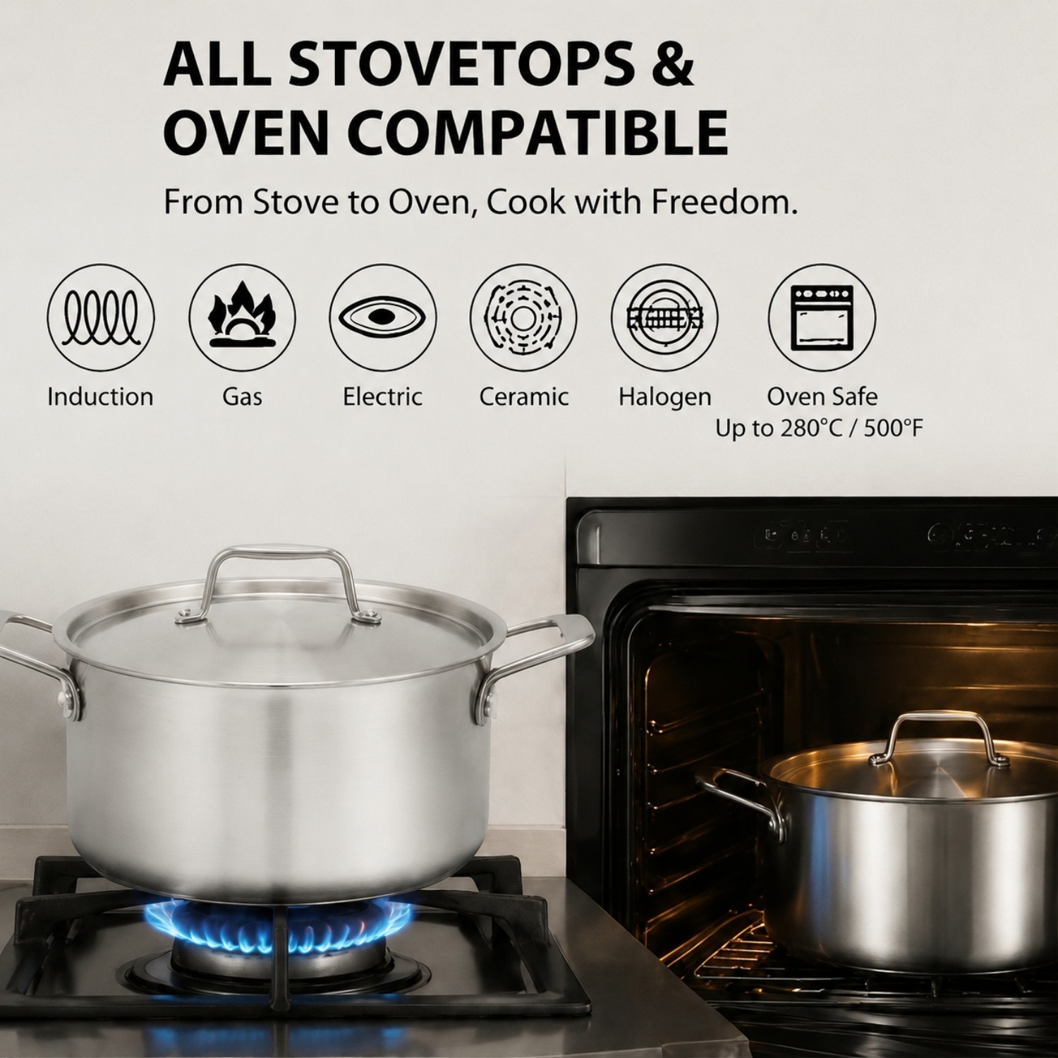 Factory New Arrival Wholesale High Quality 18/10 Triply Stainless Steel 3 Layer Pots And Pans Cookware Set Saucepan Frying Pan