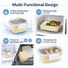 New Design 304 Stainless Steel Fresh-keeping Box Snap-on Refrigerator Storage Box Heating Food Grade Microwave Sealed Box