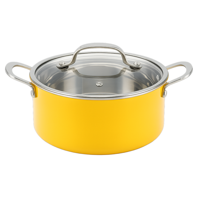 Factory Supply Wholesale 8 Pieces 2-ply Stainless Steel Kitchen Cooking Pans and Pots Set 2-ply Casserole Sets with Handle