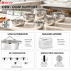 Factory New Arrival 12 PCS Stainless Steel Cookware Set with Handle Apple Shape Cookware Brazed Bottom Cookware Set Casserole