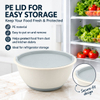 3-Piece Eco-Friendly Plastic Kitchen Mixing Bowl Set with PE Lid Versatile Salad Bowl Non Slip Nesting for Salad Cooking Baking 
