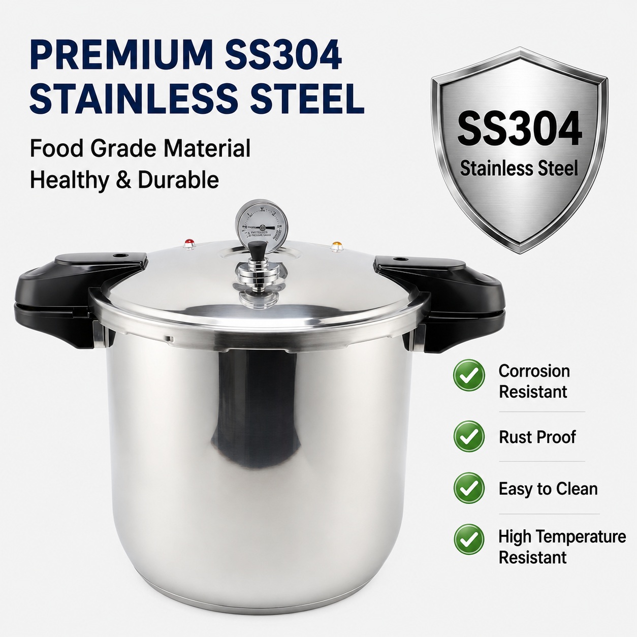 Factory Supply Multi-Functional 16L/23L Stainless Steel Pressure Cooker Stainless Steel Fast Cooking Pressure Cooker 