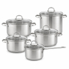 Factory New Arrival 10 Pcs Stainless Steel Cookware Set with Handle Cooking Pots And Pans Brazed Bottom Cookware Set Casserole