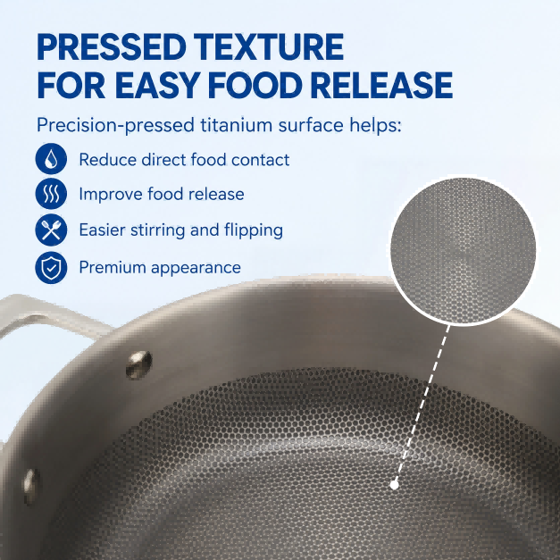 Factory New Arrival 7 Pieces 3-ply Titanium Cookware Sets 3-ply Kitchen Cooking Pot with Handle & Lid with MAO Technology