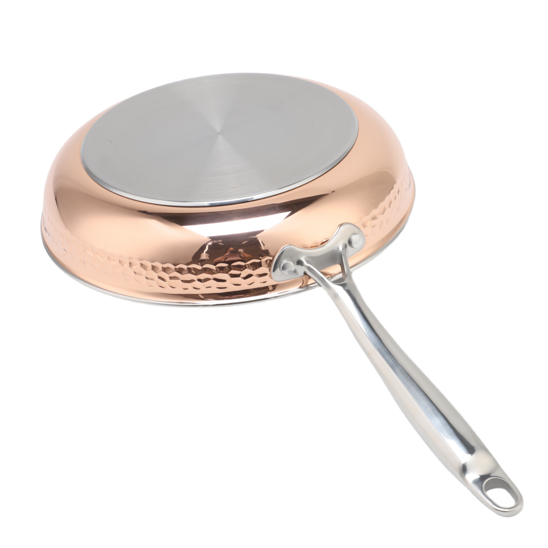 Wholesale Delicate Appearance Multi Function Hammered Tri Ply Copper Cookware Stainless Steel Casserole Set Soup & Stock Pots With Lids