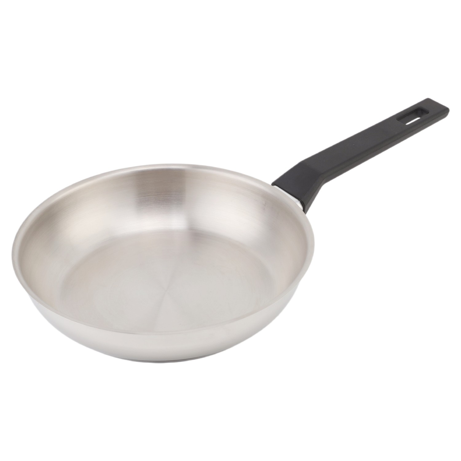 Wholesale Custom 9 Piece Nylon Black Handle Stainless Steel Impact Bonded Bottom Pots And Pans Non-Toxic Kitchen Cookware Set