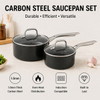 Factory New Arrival Design 16/18CM Carbon Steel Sauce Pan with Glass Lid Multipurpose Induction Cookware for Cooking Pot