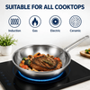 Factory Supply Wholesale Stainless Steel Frypan Sets Kitchen Cooking Brazed Bottom Frying Pan Set with Stainless Steel Handle