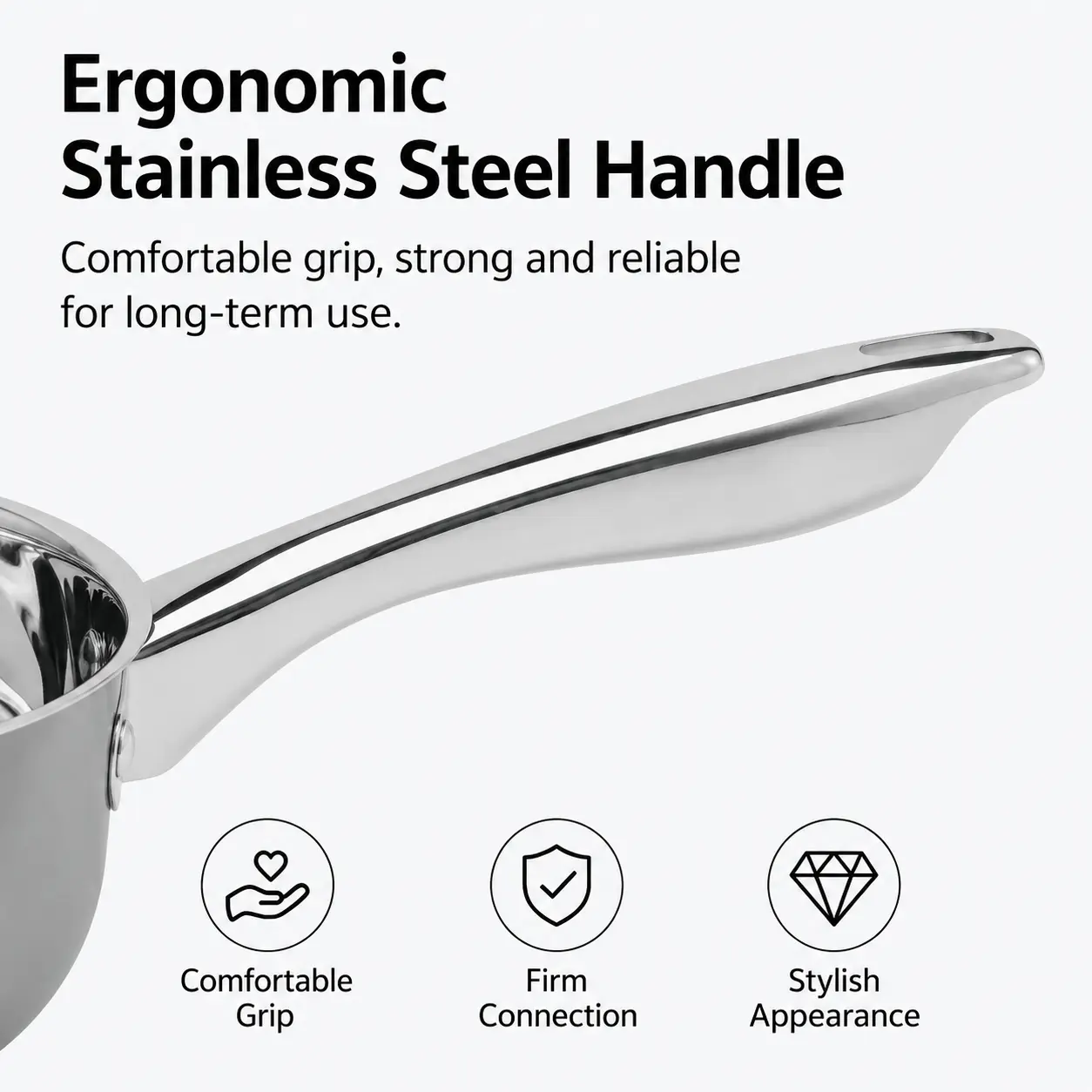 Factory New Arrival Stainless Steel Cookware Set with Stainless Steel Handle Pots Brazed Bottom Cookware Set Saucepan Casserole