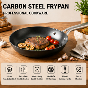 Factory New Arrival Design 20/22/24/26/28/30CM Carbon Steel Naturally Non Stick Frying Pan Skillets Induction Compatible