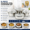 Factory New Arrival Stainless Steel Cookware Set with Handle Cooking Pots Brazed Bottom Cookware Set Casserole Set Soup & Stock Pots With Lids