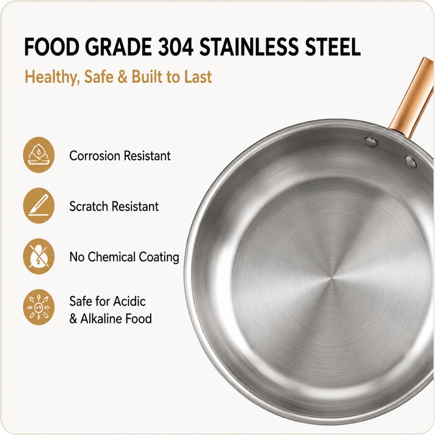 Factory New Arrival Wholesale 9 Pieces 2-ply Stainless Steel Cookware Sets 2-ply Kitchen Cooking Pan Pot Set with Golden Handle
