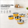 Factory New Arrival Wholesale 8 Pieces 2-ply Stainless Steel Kitchen Cooking Pan Pot Set 2-ply Cookware Sets with Handle