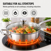 Hot Sale Factory New Arrival Non-coating Pan Stainless Steel Frying Pan with Handle Cooking Pots Brazed Bottom Saute Pan
