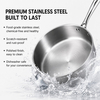 Factory New Arrival Multipurpose Tri-Ply Stainless Steel Saute Pan with Stainless Steel Cover And Helper Handle Deep Saute Pan
