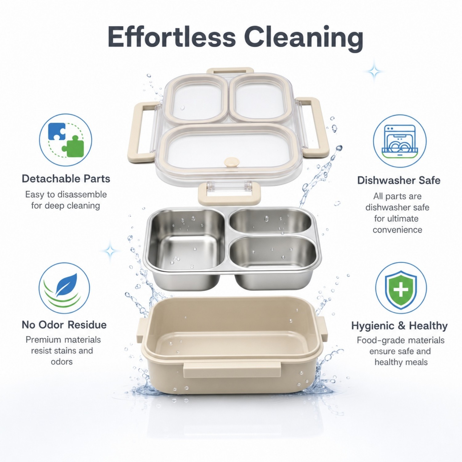 2026 New Design 304/316 Stainless Steel Fresh-keeping Box Student Bento Box Lunch Box Heating Food Grade Microwave Sealed Box 