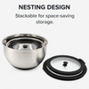 Factory Arrival Stainless Steel Non Slip Salad Mixing Bowl Set With Glass Lids Home Kitchenware for Salad Cooking Baking