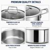Factory New Arrival 7 Pieces 5-ply Stainless Steel Cookware Sets 5-ply Kitchen Cooking Pan Pot Set with Stainless Steel Handle