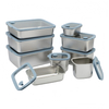 New Design 304 Stainless Steel Fresh-keeping Box Snap-on Refrigerator Storage Box Heating Food Grade Microwave Sealed Box