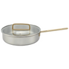 Factory New Arrival Multipurpose Tri-Ply Stainless Steel Saute Pan with Cover And Golden Handle Stainless Steel Deep Saute Pan
